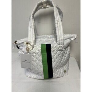 Oliver Thomas Kitchen Sink Tote Bag OTB-1008 Green/ Blue- New Stripe w/ Tags New